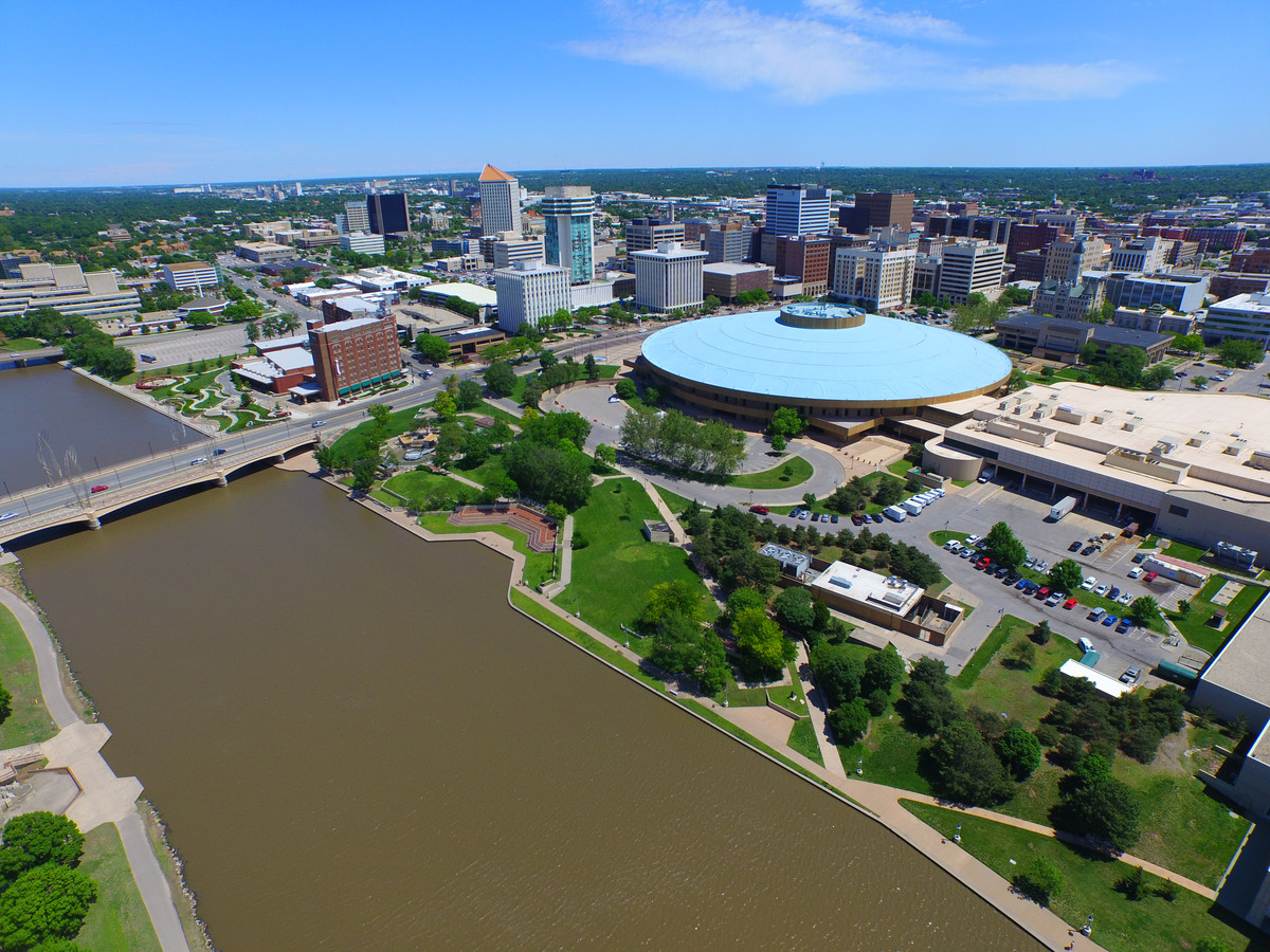 Aerial view of downtown Wichita, Kansas